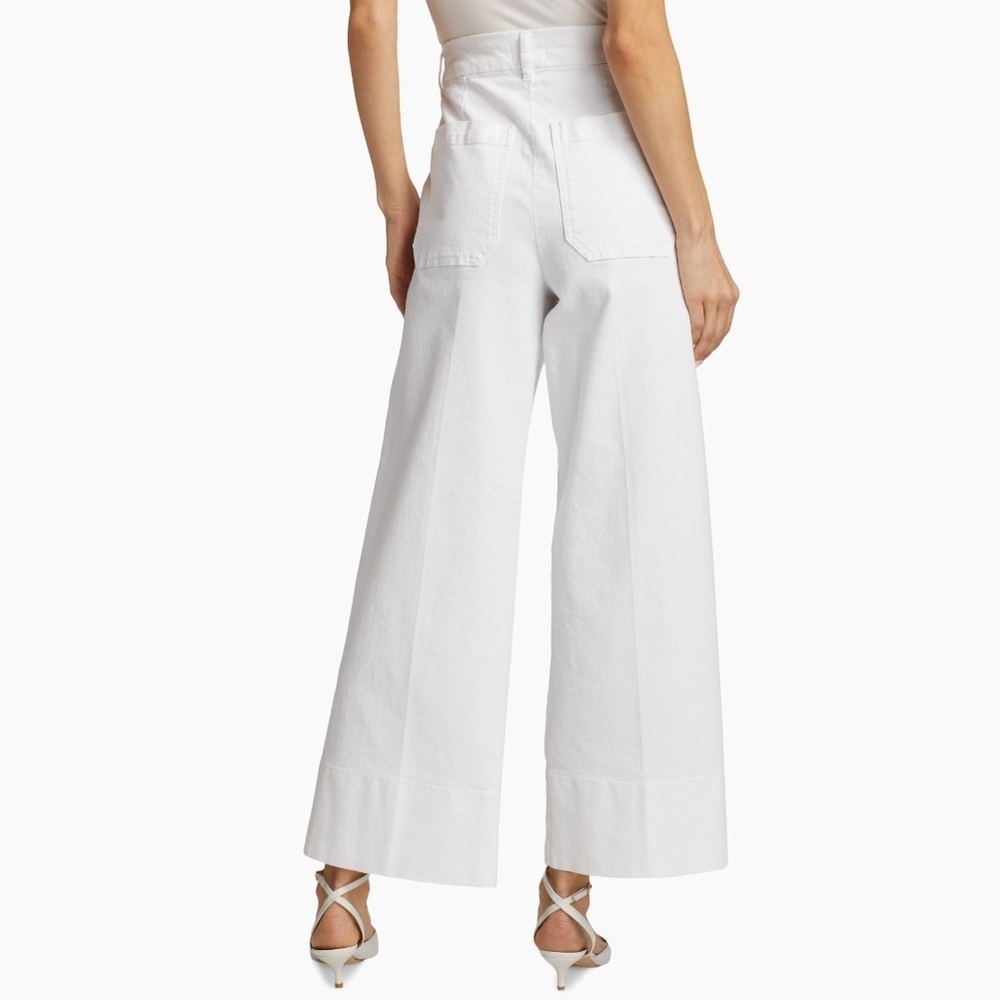 Marella Women's Size 6 US White Lava Denim Wide Leg Jeans Pants Trouser NWT $275 - Picture 4 of 16